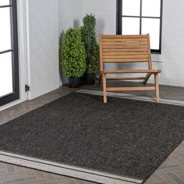 Alda Modern Minimalist Mingled Solid Indoor/Outdoor Area Rug